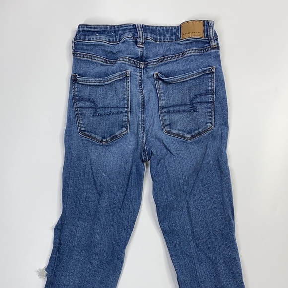 American Eagle Next Level Stretch Hi-Rise Distressed Jegging 6 Long - Picture 8 of 14